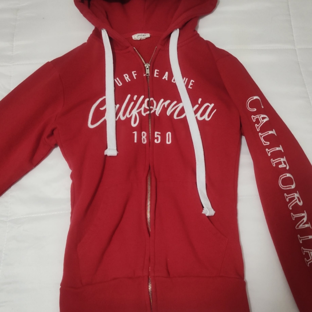 Red California Zip-Up Hoodie